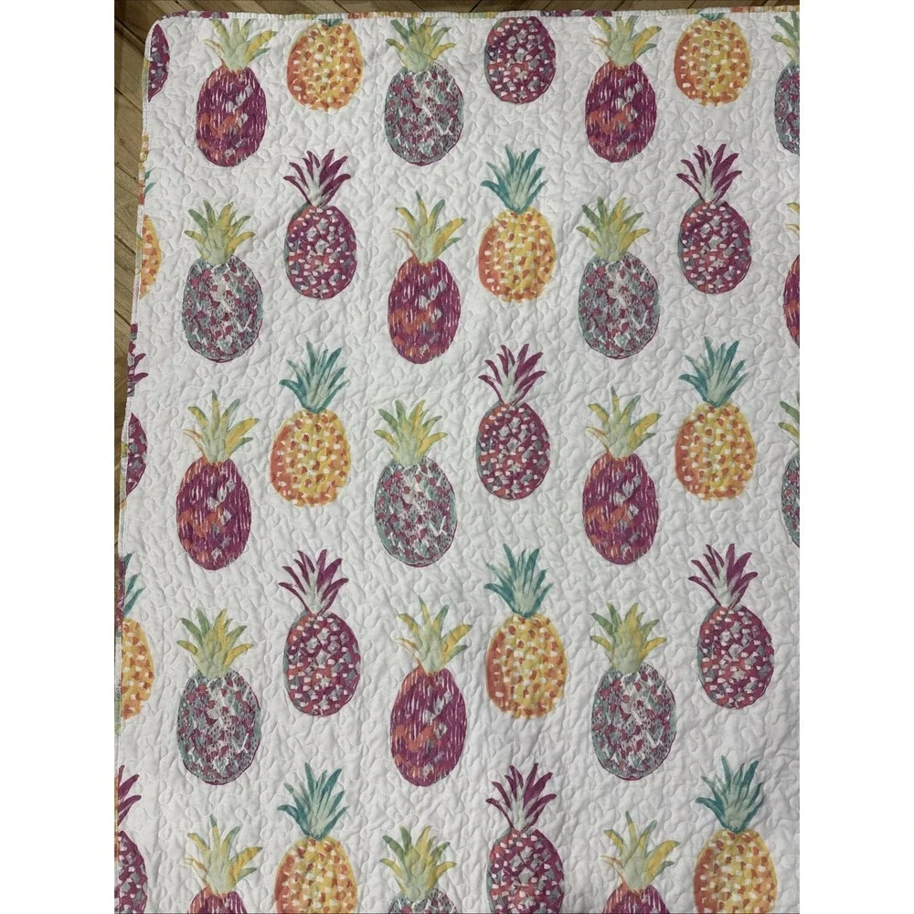 Pineapple Quilt Full Queen Reversible Quilt + 2 Matching Pillow Shams 92